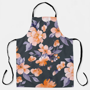 Painted flowers seamless background illustration apron
