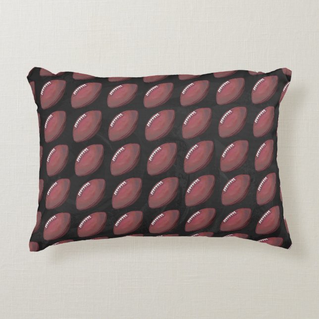 Painted Football Pattern Accent Pillow (Front)