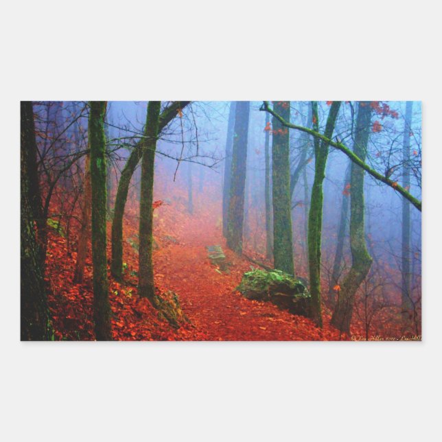 Painted Forest Autumn Blue Fog Sticker (Front)