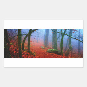 Painted Forest Autumn Blue Fog Sticker