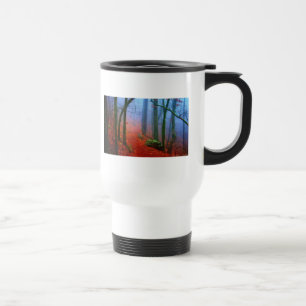 Painted Forest Autumn Blue Fog Travel Mug