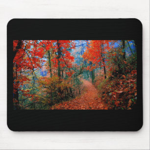Painted Forest Autumn Flame Watercolor Gifts Mouse Pad