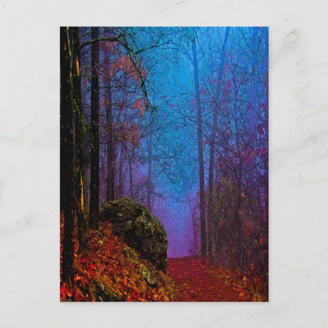 Painted Forest Autumn Purple Fog Postcard (Front)