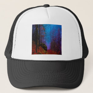 Painted Forest Autumn Purple Fog Trucker Hat