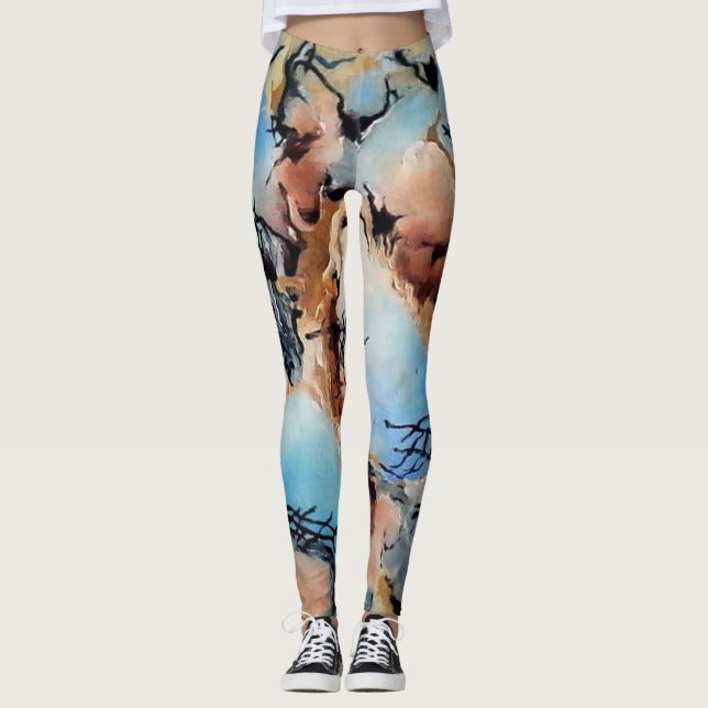 "Painted Fragment of Blue Sky", Woman's Leggings (Front)