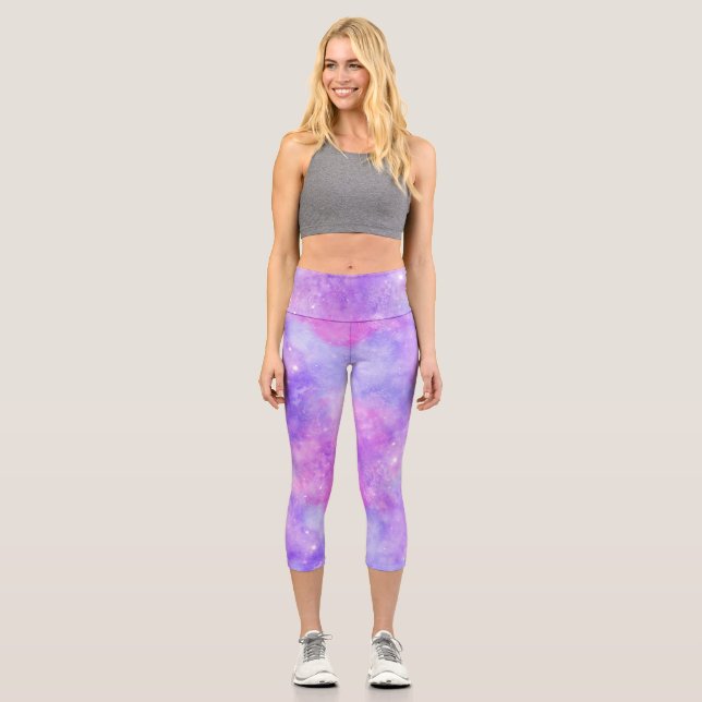 Painted Galaxy Series Design 15  Capri Leggings (Front)
