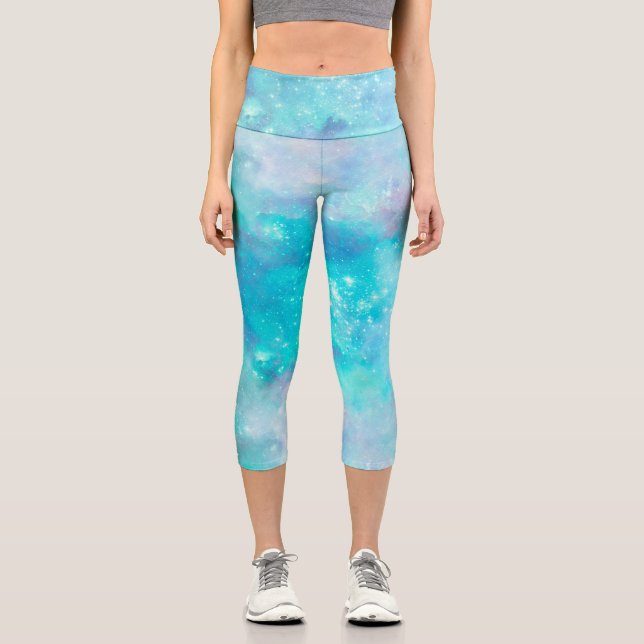 Painted Galaxy Series Design 8  Capri Leggings (Front)