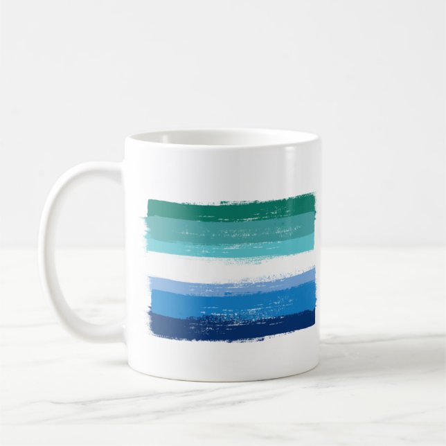 PAINTED GAY MALE PRIDE - Azure Coffee Mug (Left)