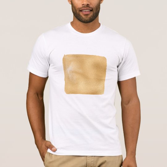 Painted Geometric Square Golden Metallic Modern T-Shirt