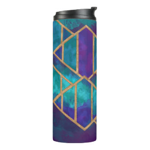 Painted Geometric Thermal Tumbler
