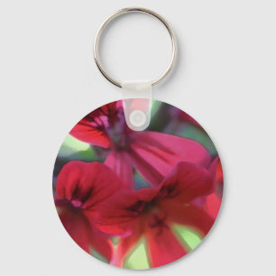 Painted Geraniums Keychain