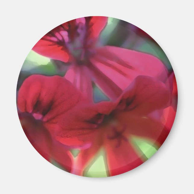 Painted Geraniums Magnet (Front)