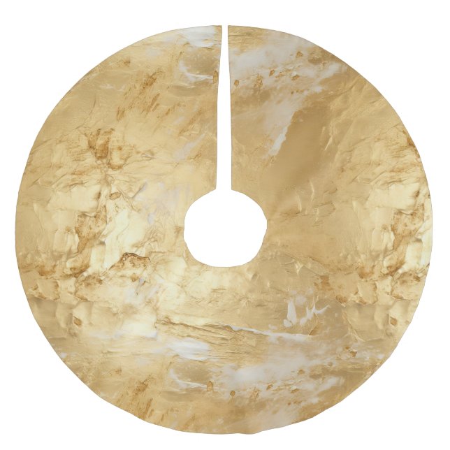 Painted Gold Brushed Polyester Tree Skirt (Front)