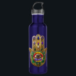 Painted Gold Hamsa Amethyst Ruby Third Eye 710 Ml Water Bottle<br><div class="desc">You are viewing The Lee Hiller Photography Art and Designs Collection of Home and Office Decor,  Apparel,  Gifts and Collectibles. The Designs include Lee Hiller Photography and Mixed Media Digital Art Collection. You can view her Nature photography at http://HikeOurPlanet.com/ and follow her hiking blog within Hot Springs National Park.</div>