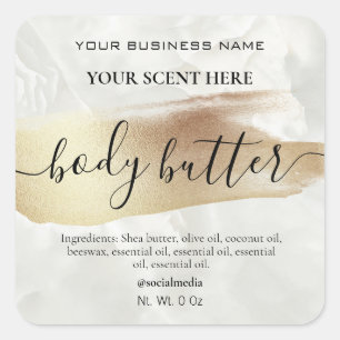 Painted Gold Line Marble Body Butter Labels