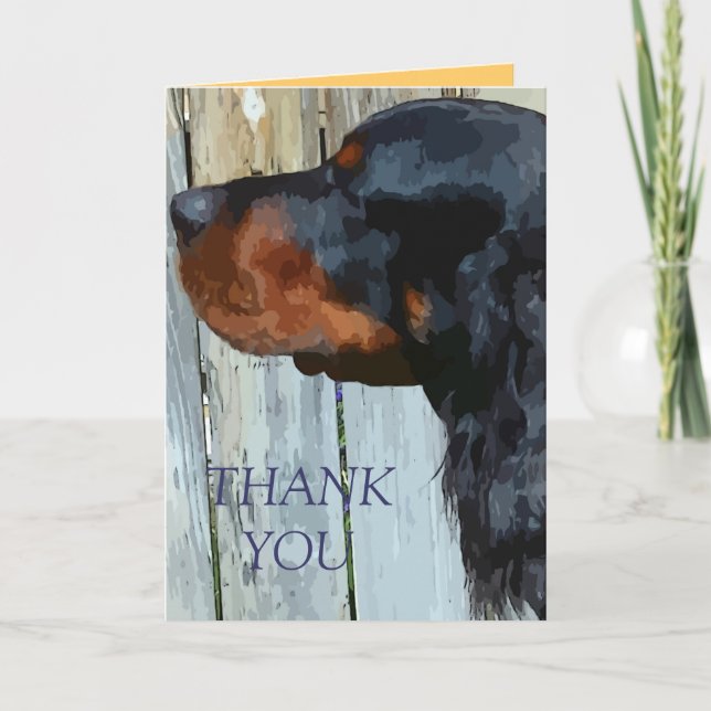Painted Gordon Setter Merci note (Devant)
