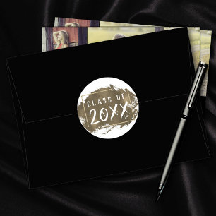 Painted Grad Gold Paint Splatter Brushstroke Classic Round Sticker