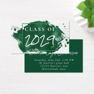 Painted Grad Green Graduation Announcement