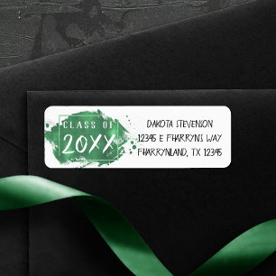 Painted Grad Green Splatter Brushstroke Address
