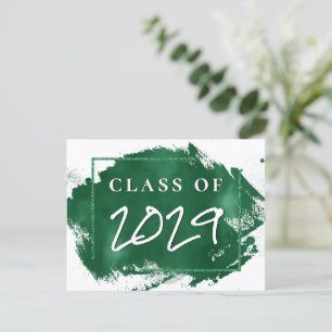 Painted Grad Green Splatter Brushstroke Party Invitation Postcard