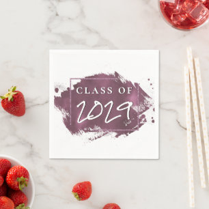 Painted Grad Mauve Pink Splatter Brushstroke Napkin