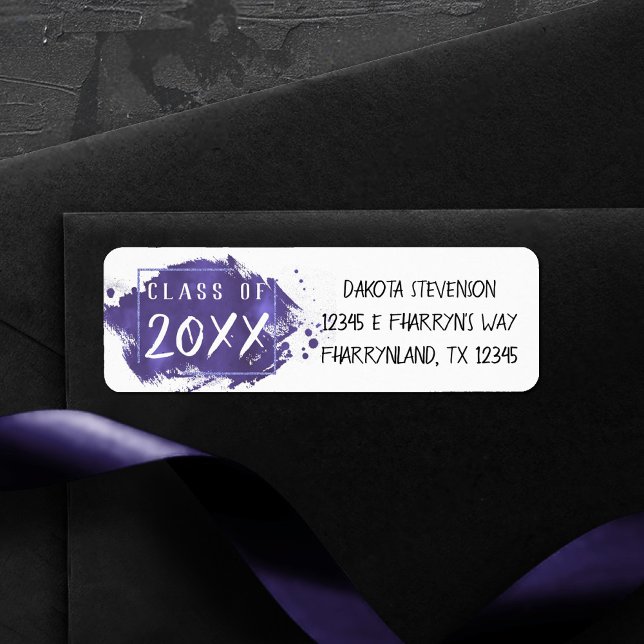 Painted Grad | Purple Graduation Return Address (Creator Uploaded)