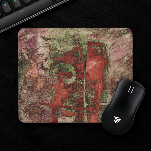 Painted Graffiti Grunge Autumn Red Green Rust Mouse Pad