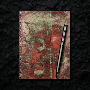 Painted Graffiti Grunge Autumn Red Green Rust Pink Notebook