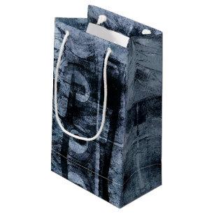Painted Graffiti Grunge   Dark Navy and Denim Blue Small Gift Bag