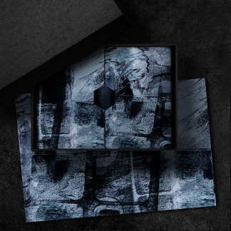 Painted Graffiti Grunge | Dark Navy and Denim Blue Tissue Paper