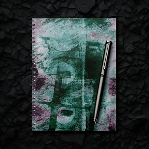Painted Graffiti Grunge   Moody Plum Purple Green Notebook