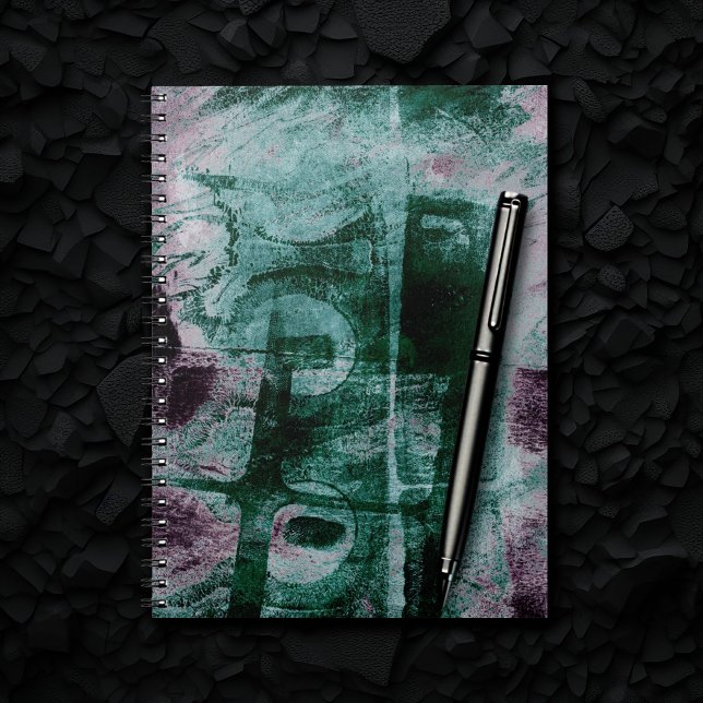 Painted Graffiti Grunge | Moody Plum Purple Green Notebook (Creator Uploaded)