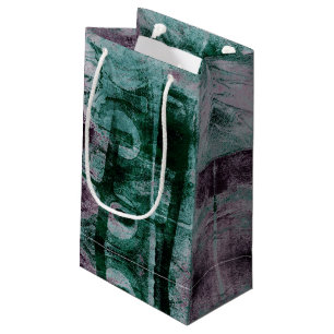 Painted Graffiti Grunge Moody Plum Purple Green Small Gift Bag