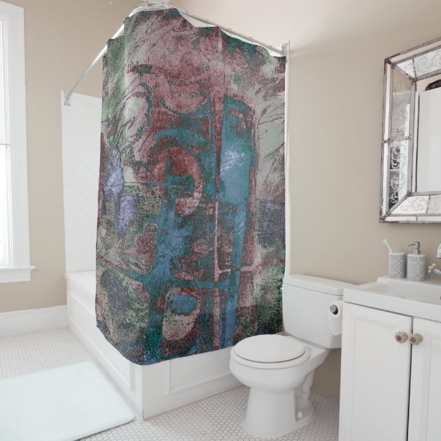 Painted Graffiti Grunge | Rust Red Blue Taupe (In Situ)