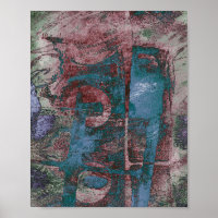 Painted Graffiti Grunge | Rust Red Blue Taupe