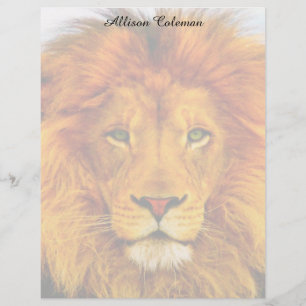 Painted Green Eyed Lion Stationery