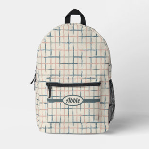 Painted Grid Printed Backpack