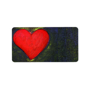 Painted Heart Address Label