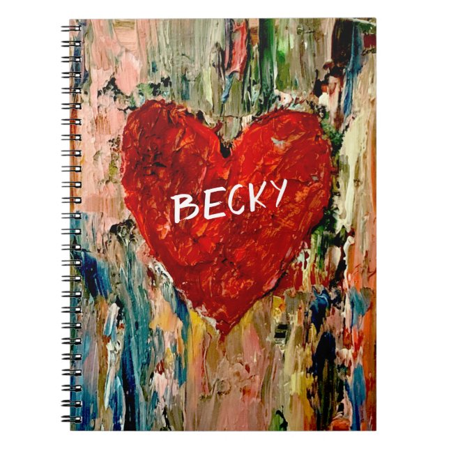 Painted Heart Art Spiral Photo Notebook (Front)