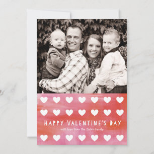 Painted Heart Cut-Out Valentines Day Photo Card