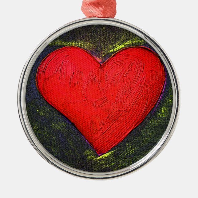 Painted Heart Metal Ornament (Front)