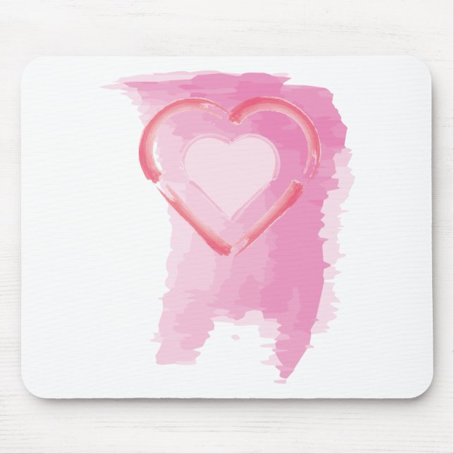 Painted Heart Mouse Pad (Front)