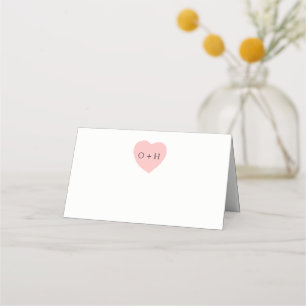 Painted Heart Wedding Folded Place Cards