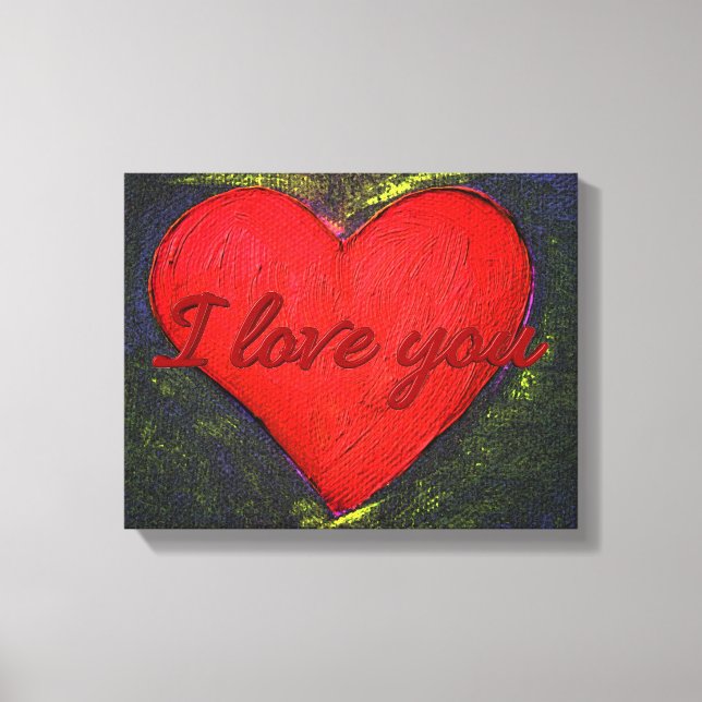 Painted Heart Wrapped Poster Canvas Print (Front)