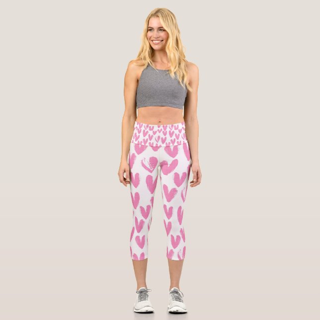  Painted Hearts Capri Leggings (Front)
