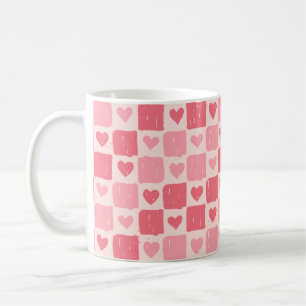Painted Hearts Love Pattern Classic Mug