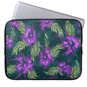 Painted Hibiscus Hawaiian Neoprene Wetsuit Laptop Sleeve