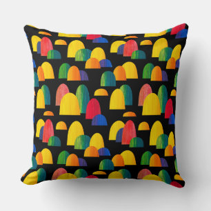 Painted Hills - Black Throw Pillow