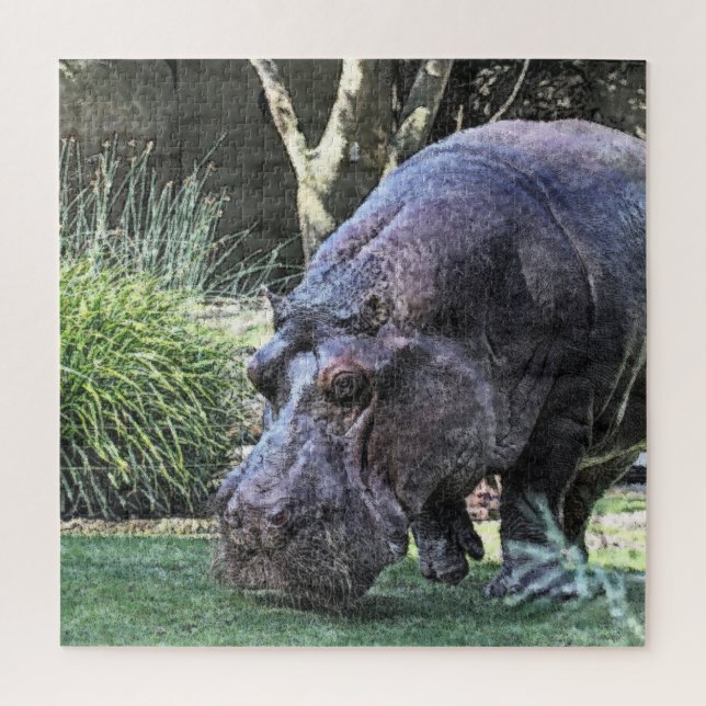 painted hippopotamus jigsaw puzzle (Vertical)