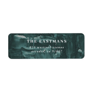 Painted Holiday Return Address Label - Teal